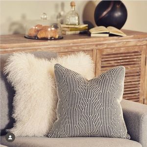 Muse & Merchant Set of Two Cotton Knit Pillow Covers in Cream and Grey